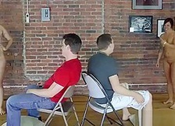 3 Chicks, 2 Dicks, In This Game Of Bounce The Ball In The Hole