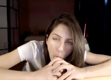 High Heels, Dildo BJ, Tits Amp Squirts Through Jeans.