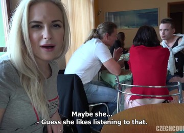 Czech Group Fuck At Restaurant