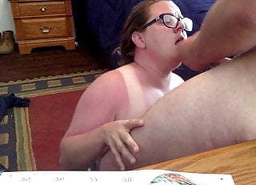 BBW With Glasses Getting Throated And Ass Fucked