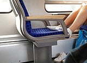 White Sneaker Socks Feet In Train