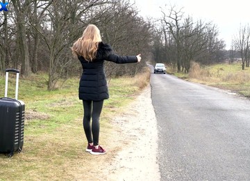 Beautiful Female Hitchhiker Gets Seduced By A Hot Lesbian Amirah Adara