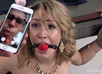 Submissive Whore Lily Labeau Kneels Down To Give A Profound Blowjob