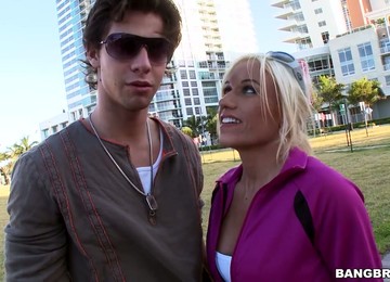 Rather Tanned MILF Platnium Charm Gonna Please Stud With All Basic Poses