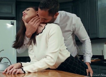 Returned Home Office Nympho Casey Calvert Gets Poked From Behind