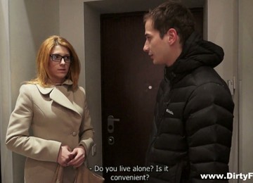 Picked Up Outdoors Nerdy Chestnut Haired Nympho Renata Thirsts To Ride Dick