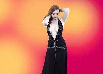 Elegant Evening Down On A Stripping Redheaded Girl