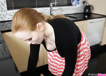 Beauty In A Skirt And Cardigan Has The Sexiest Milky White Tits