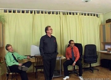 They Gangbang The New Girl They Just Hired And Cum All Over Her Face