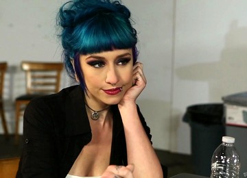 A Kinky Goth Chick Has An Interracial Threesome With Two Guys