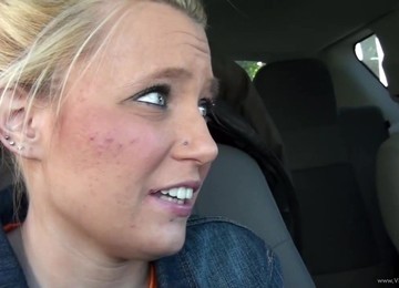 Gorgeous Blonde Giving A Terrific Titjob Till He Cums On Her Tits