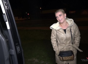 Sexy Blonde Sandra Spreads Her Legs To Be Fucked In The Van