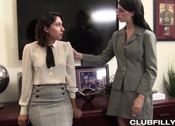 Oversexed Babes Are Fucked By Hot Blooded Red Haired Dyke