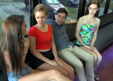 Freaky Dude Is Going To Fuck Three Lesbian Chicks In A Train