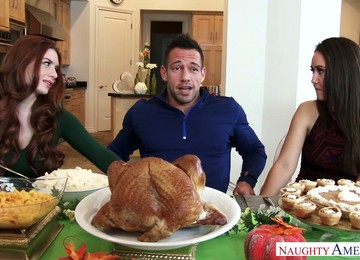 Dinner Party Ends Up With Crazy Threesome Couple Sex