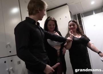 Two Students Are Fucked By Sex-starved Grannies And Mature Women