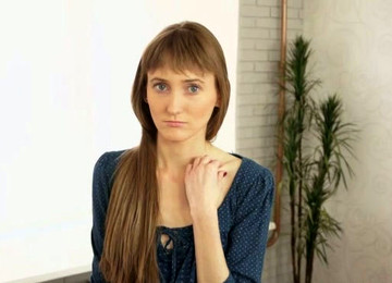 Titless Skinny Whore Stripped And Waited For Hard Fuck With Her Camera Man