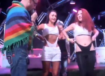 Bombastic Girls Pull Up Their Thongs On The Stage