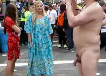 Blonde Virgin Takes A Lusty Look At The Exhibitionist's Penis