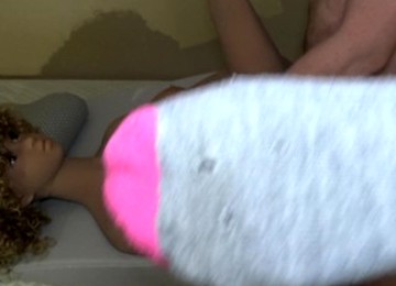 Afro-chick Moana Cum On Eye After Ass Fucking Skinny Big Titted Doll