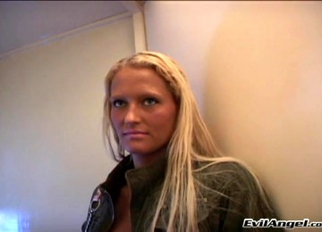 Tattooed Blonde With Natural Tits Getting Her Anal Inserted With Toys