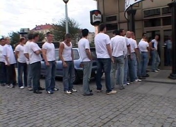 Slutty Brunette Fucked Hard By 30 Men In This Gangbang Film