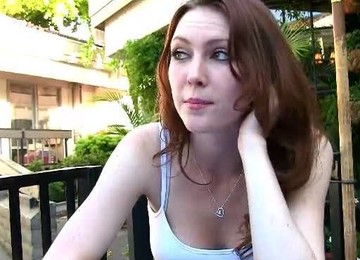 Lovely Redhead Showing Pussy Under Sexy Mini Skirt