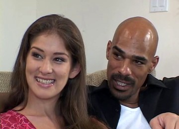 Black Man Makes A Shy Brunette Moan As Her Lover Watches