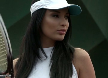 Gorgeous Milf Anissa Kate Gets Her Anus Fucked Right On The Tennis Court