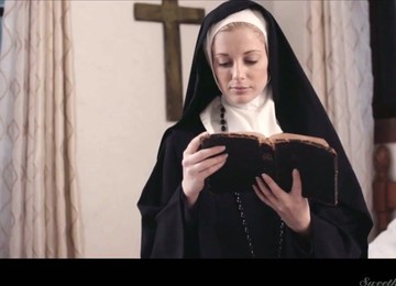 Sinful Lesbian Nun Mona Wales Is Licking And Finger Fucking Juicy Pussy