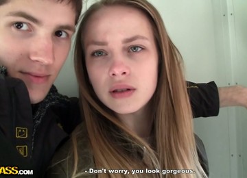 Milk Skinned Brunette Chick Gets Hooked Up At The Train