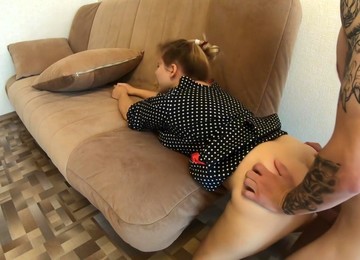 Babe Masturbates And Then Fucks Pussy And Takes Cum On Face