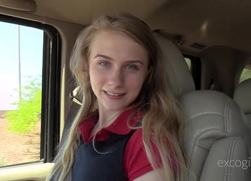 Long Haired Blonde Charlotte Enjoys A Cum Shot On Her Face