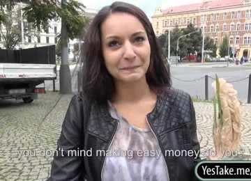 Dude Gets To Drill This Babe In Public For Money