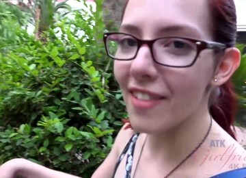Red Haired Babe With Glasses Is In The Mood For A Good Fuck, Or Just An Orgasm