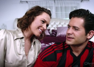 While Sexy Blondie Is Busy Her Cheating Hubby Fucks With Gorgeous Krissy Lynn