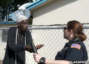 Two Slutty Police Officers Take Advantage Over Black Scofflaw