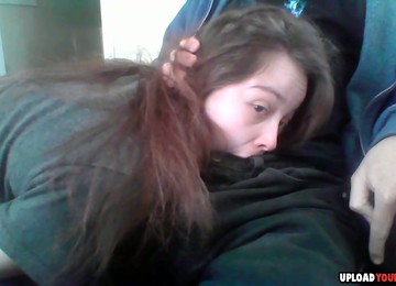 Jane Little Whore Gags On Cock