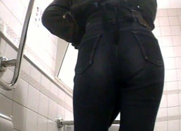 Toilet Spy Camera Shot Beautiful Amateur Asses Close Up