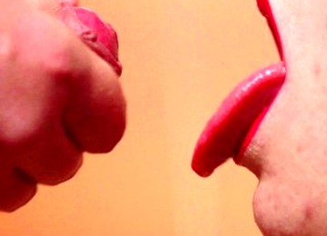 Juicy Red Lips Blowjob And Cumshot In Slow Motion Close-up FullHD