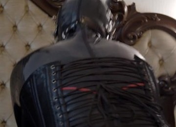 Latex Couple Play In Full Rubber. Miss Maskerade In Slave Bound And Gag By Master