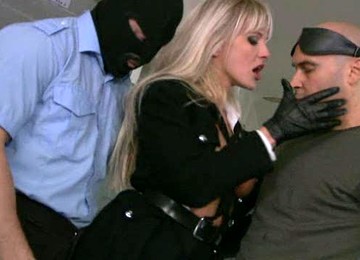 Freak Slut Fucks A Cop And An Inmate.