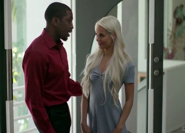 Gorgeous Tiny Blond Chick Elsa Jean Gets Her Mouth And Pussy Blacked