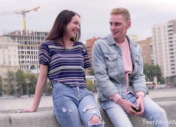 Slutty Student Adel Gives A Blowjob And Gets Her Pussy Slammed On The First Date