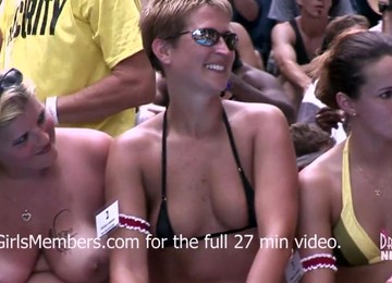 Bikini Contest At Nudist Resort Goes Completely Out Of Control - DreamGirlsMembers