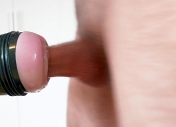 Close Up Fuck Deep And Hard Extra Lubed Fleshlight During 20 Minutes And Cum All Over It