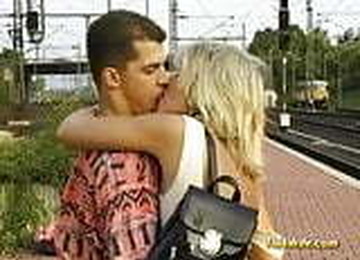 German Couple Fucking At The Train