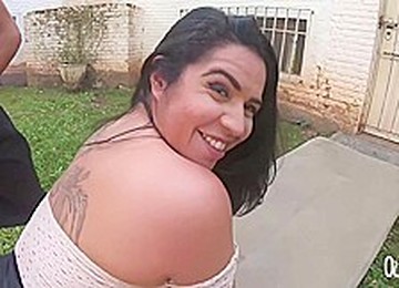 Plump Brunette With Big, Saggy Tits, Victoria Dias Is About To Experience A Double Penetration