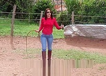 Femdom FM Whipping By Riding Woman In Jeans