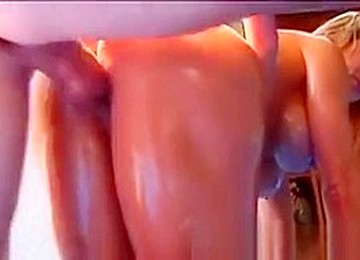 Oiled Muscle Babe Fucked